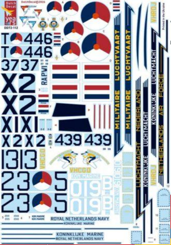 Dutch Decal 1/72 C-47 LSK/KLu R4D-1 Royal Neth NAS C-47 RNEIAF