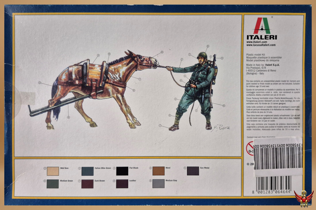 Italeri 1/35 Horse Drawn Breda 20/65 mod 35 with servants