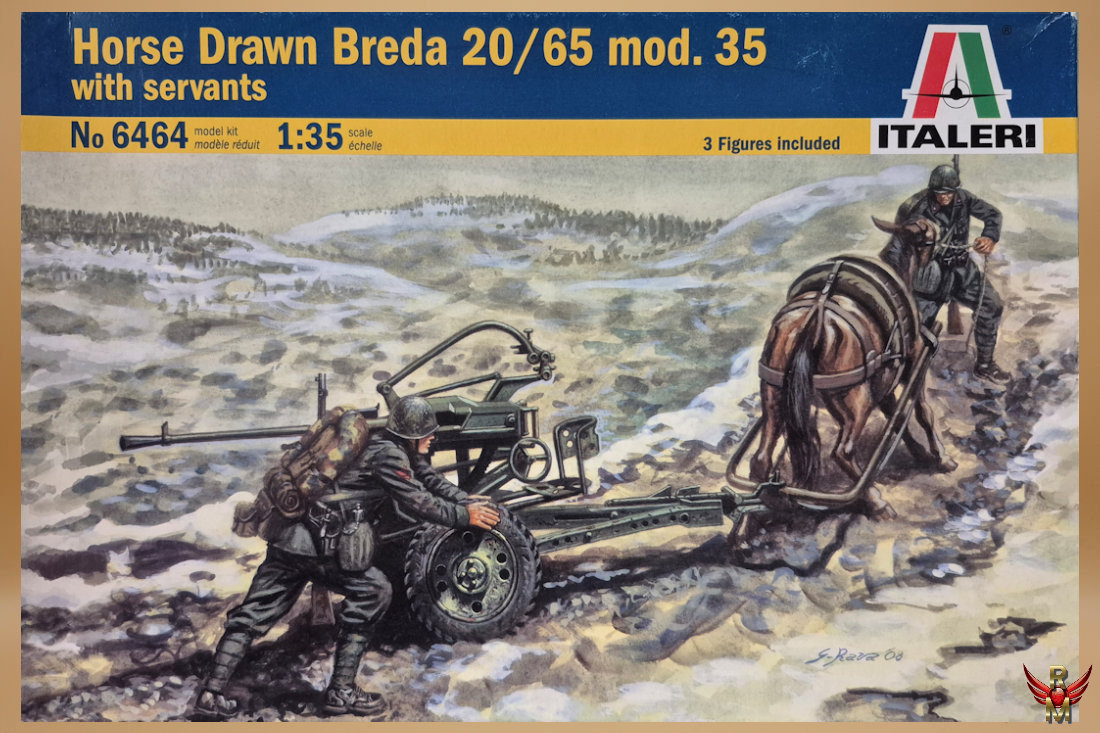 Italeri 1/35 Horse Drawn Breda 20/65 mod 35 with servants
