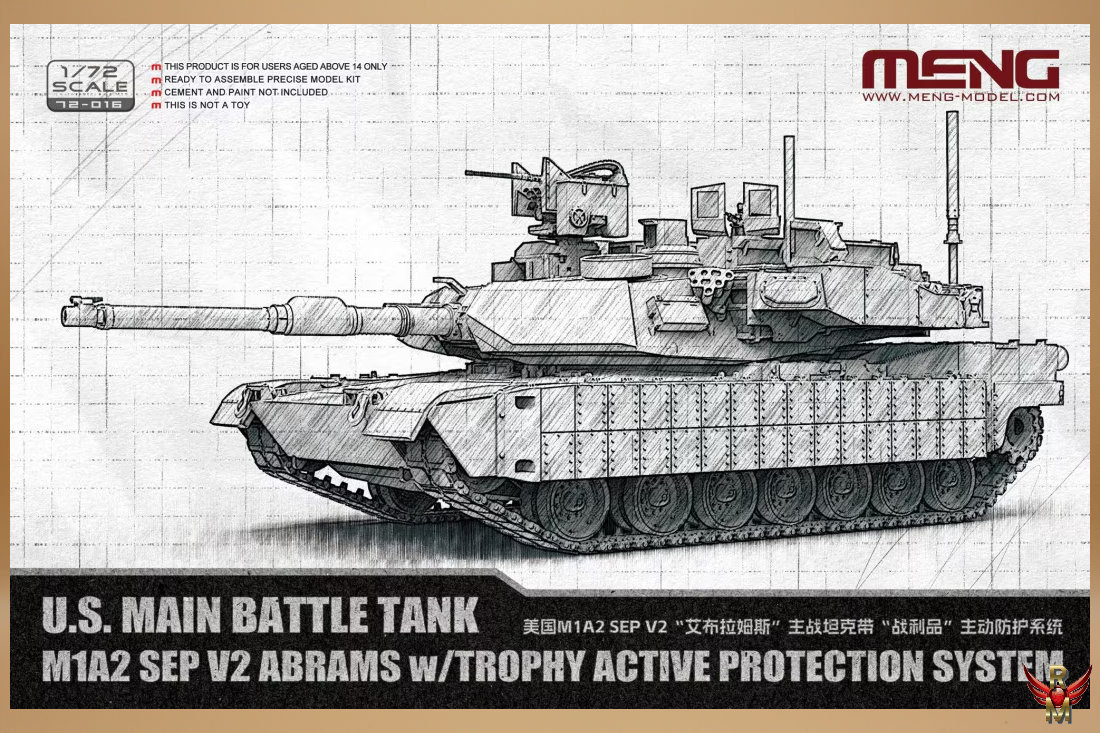 Meng 1/72 US Main Battle Tank M1A2 SEP v2 Abrams with Trophy Active Protection System